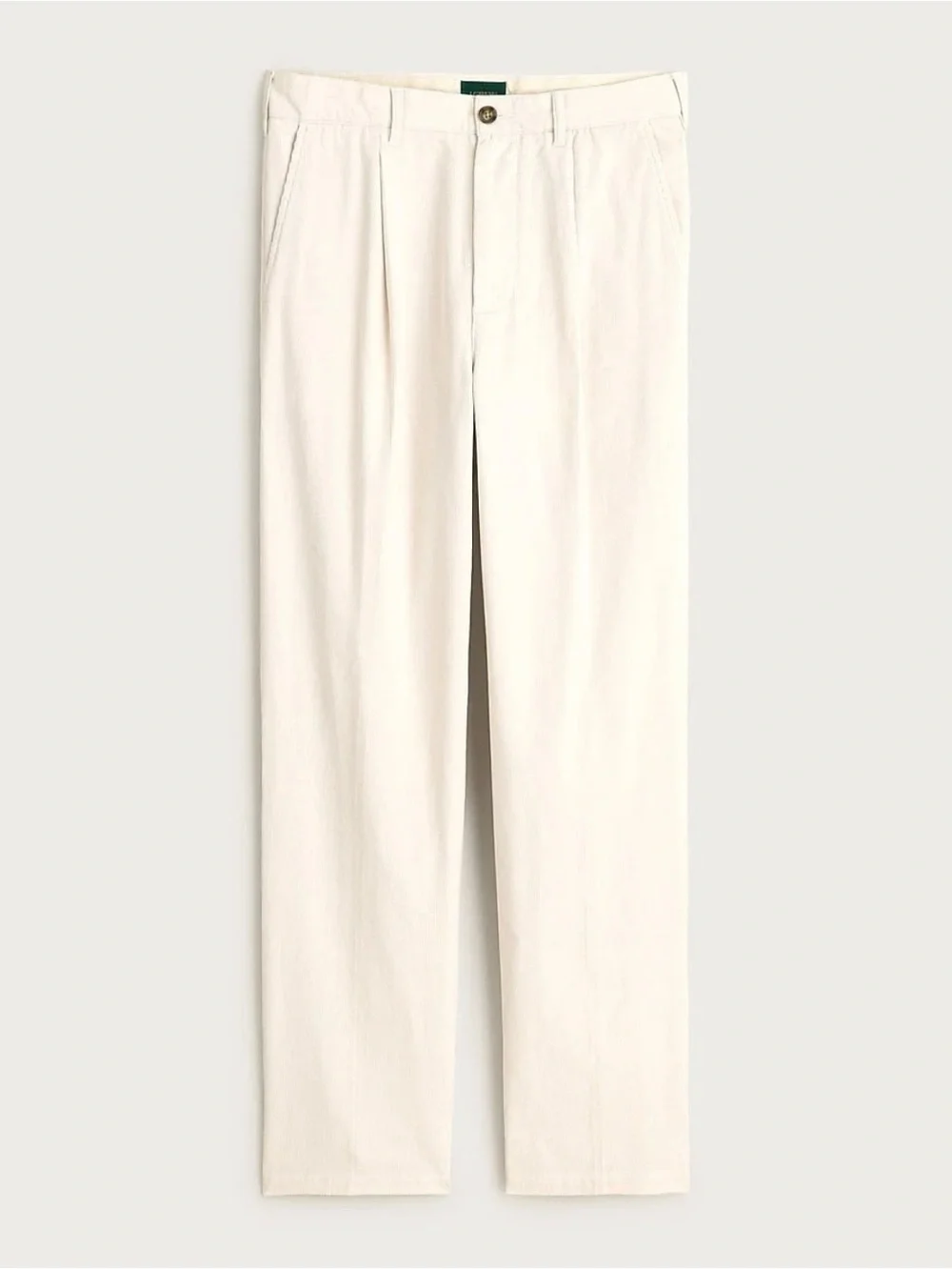 J. CREW Classic-fit pleated 14-wale corduroy trouser in Ivory Size 32 NWT CO455